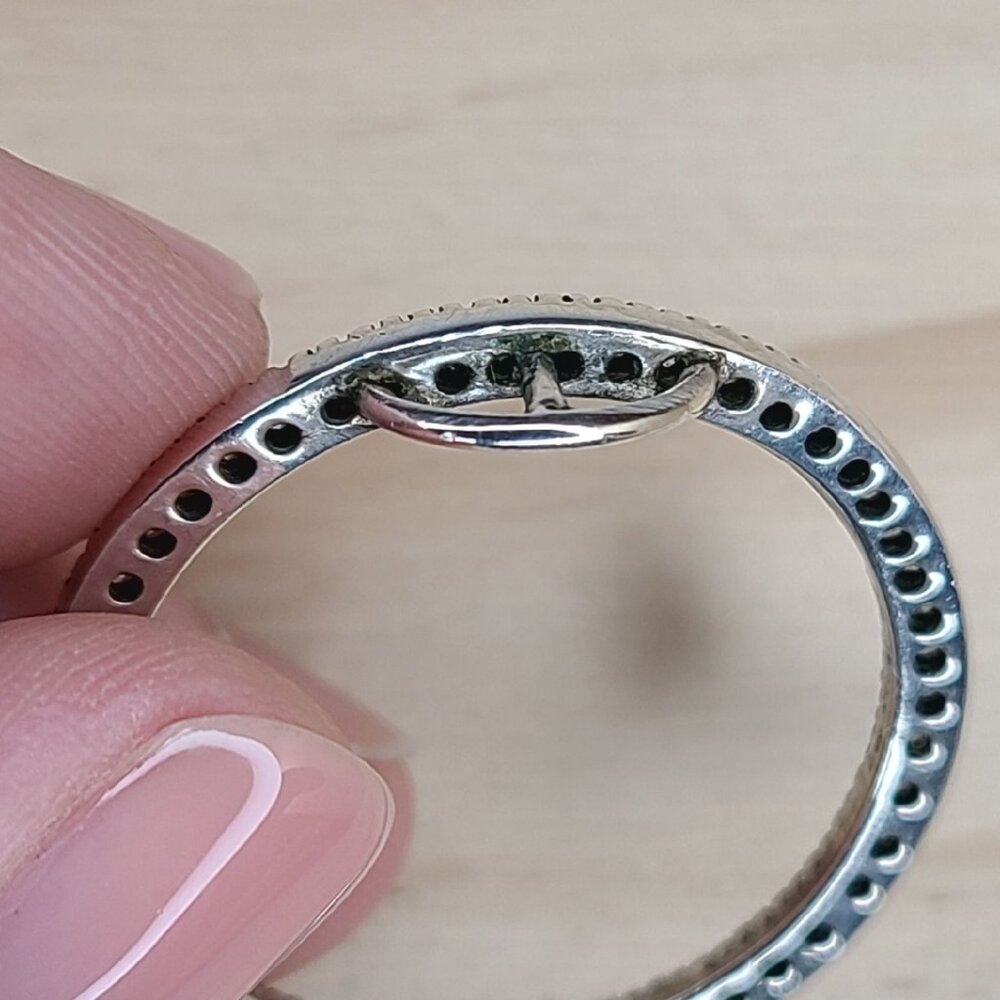 Vtg Sterling Silver & Cubic Zirconia Round Circle Pendant 925 Hallmarked 1" - Picture 5 of 8